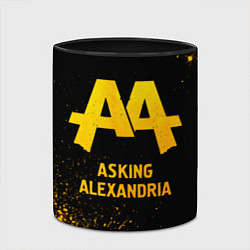 Кружка 3D Asking Alexandria - gold gradient, цвет: 3D-белый + черный — фото 2