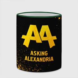 Кружка 3D Asking Alexandria - gold gradient, цвет: 3D-зеленый кант — фото 2