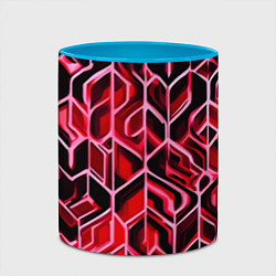 Кружка 3D Красный узор, цвет: 3D-белый + небесно-голубой — фото 2