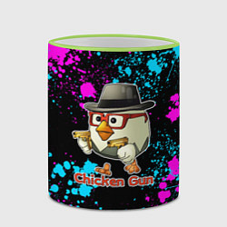 Кружка 3D Chicken gun - neon, цвет: 3D-светло-зеленый кант — фото 2