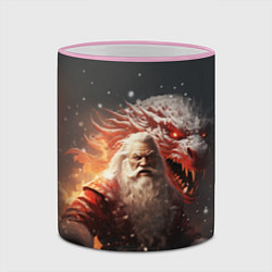Кружка 3D Дед Мороз и символ года, цвет: 3D-розовый кант — фото 2