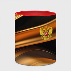 Кружка 3D Герб России на черном золотом фоне, цвет: 3D-белый + красный — фото 2