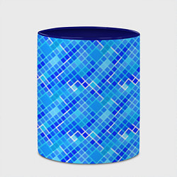 Кружка 3D Синяя сетка, цвет: 3D-белый + синий — фото 2