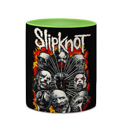 Кружка 3D Slipknot метал-группа, цвет: 3D-белый + светло-зеленый — фото 2