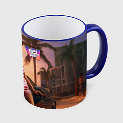 Кружка 3D GTA 6 girl, цвет: 3D-синий кант