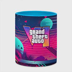 Кружка 3D GTA 6 логотип и абстракция, цвет: 3D-белый + небесно-голубой — фото 2