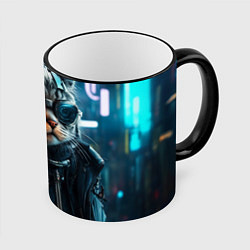 Кружка 3D Крутой кот от ai, цвет: 3D-черный кант
