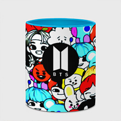 Кружка 3D Bangtan Boys logo band, цвет: 3D-белый + небесно-голубой — фото 2