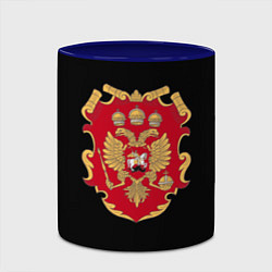 Кружка 3D Российская империя символика герб щит, цвет: 3D-белый + синий — фото 2