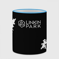 Кружка 3D Linkin Park рок бенд, цвет: 3D-небесно-голубой кант — фото 2