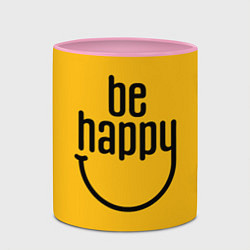 Кружка 3D Smile - be happy, цвет: 3D-белый + розовый — фото 2