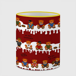 Кружка 3D Слово пацана: мишки-персонажи, цвет: 3D-желтый кант — фото 2