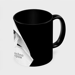 Кружка 3D Techno храм роковая монашка, цвет: 3D-белый + черный