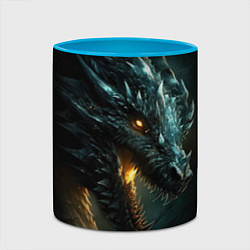 Кружка 3D Древний дракон символ 2024, цвет: 3D-белый + небесно-голубой — фото 2