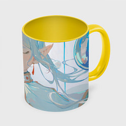 Кружка 3D Sousou no Frieren, цвет: 3D-белый + желтый