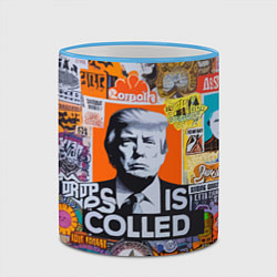 Кружка 3D Donald Trump - american сollage, цвет: 3D-небесно-голубой кант — фото 2
