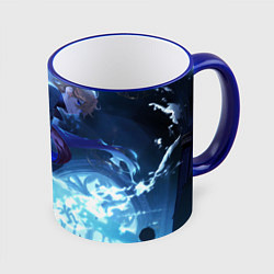 Кружка 3D Genshin Impact Тарталья, цвет: 3D-синий кант
