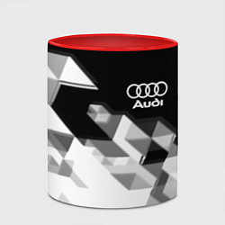 Кружка 3D AUDI geometry sport, цвет: 3D-белый + красный — фото 2