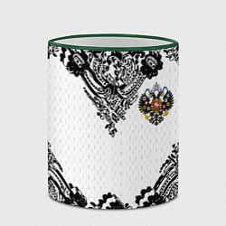 Кружка 3D Имперский узор Россия герб патриотизм, цвет: 3D-зеленый кант — фото 2