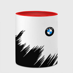 Кружка 3D BMW чёрные штрихи текстура, цвет: 3D-белый + красный — фото 2