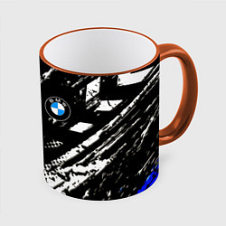 Кружка 3D BMW stripes color auto sport, цвет: 3D-оранжевый кант