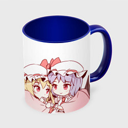 Кружка 3D Touhou Project Remilia Flandre chibi, цвет: 3D-белый + синий