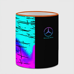 Кружка 3D Mercedes benz неон текстура, цвет: 3D-оранжевый кант — фото 2