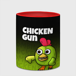 Кружка 3D Chicken Gun - Zombie Chicken, цвет: 3D-белый + красный — фото 2