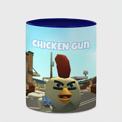 Кружка 3D Chicken Gun - shooter, цвет: 3D-белый + синий — фото 2