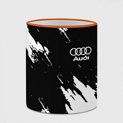 Кружка 3D Audi краски белые, цвет: 3D-оранжевый кант — фото 2