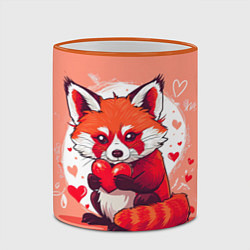 Кружка 3D Рыжая лисичка с сердцем, цвет: 3D-оранжевый кант — фото 2