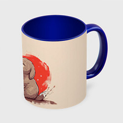 Кружка 3D Влюбленные кролики, цвет: 3D-белый + синий