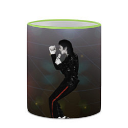 Кружка 3D Michael Jackson в прыжке, цвет: 3D-светло-зеленый кант — фото 2