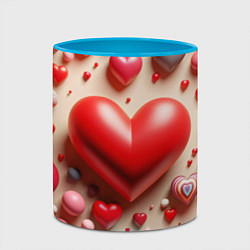 Кружка 3D Сердце - шары, цвет: 3D-белый + небесно-голубой — фото 2