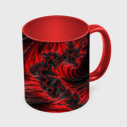 Кружка 3D Красно черный текстурный фон, цвет: 3D-белый + красный