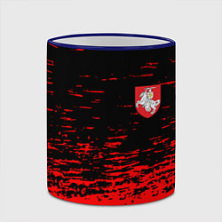 Кружка 3D Герб Белоруссии краски красные, цвет: 3D-синий кант — фото 2