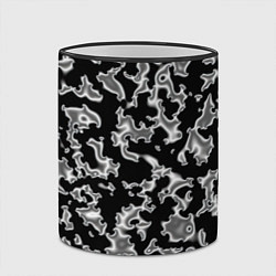 Кружка 3D Капли жидкого металла - камуфляж на чёрном, цвет: 3D-черный кант — фото 2