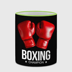 Кружка 3D Boxing Champion, цвет: 3D-светло-зеленый кант — фото 2