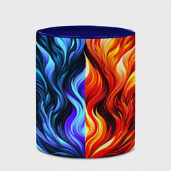 Кружка 3D Два огня, цвет: 3D-белый + синий — фото 2