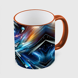 Кружка 3D Космос - футуризм, цвет: 3D-оранжевый кант