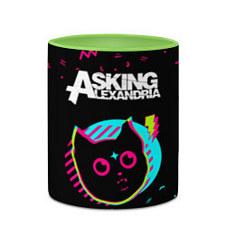 Кружка 3D Asking Alexandria - rock star cat, цвет: 3D-белый + светло-зеленый — фото 2