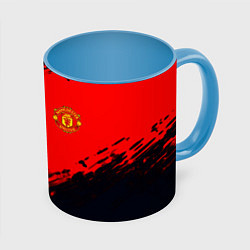 Кружка 3D Manchester United colors sport, цвет: 3D-белый + небесно-голубой