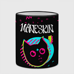Кружка 3D Maneskin - rock star cat, цвет: 3D-черный кант — фото 2