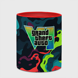 Кружка 3D Gta лого кислотный камуфляж, цвет: 3D-белый + красный — фото 2