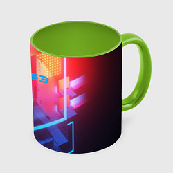 Кружка 3D Crysis текстура брони, цвет: 3D-белый + светло-зеленый