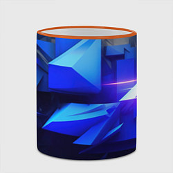 Кружка 3D Black blue background abstract, цвет: 3D-оранжевый кант — фото 2