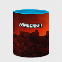 Кружка 3D Minecraft огненные кубы, цвет: 3D-белый + небесно-голубой — фото 2