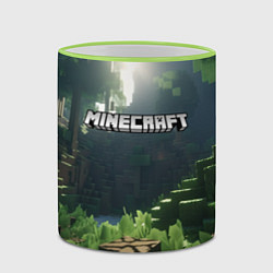 Кружка 3D Minecraft logo world, цвет: 3D-светло-зеленый кант — фото 2