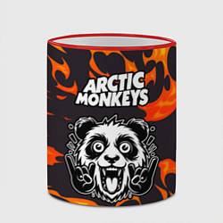 Кружка 3D Arctic Monkeys рок панда и огонь, цвет: 3D-красный кант — фото 2