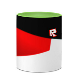 Кружка 3D Roblox текстура мобайл геометрия, цвет: 3D-белый + светло-зеленый — фото 2